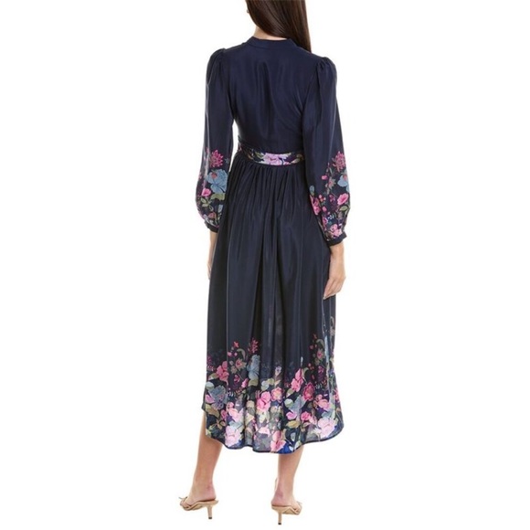 NWT Johnny Was Navy Floral Valeria Silk Maxi Dress Size Small - Picture 2 of 14